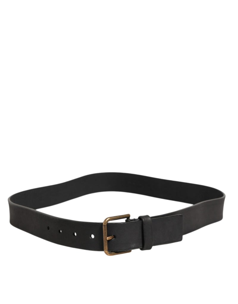 Ceinture homme classique en cuir noir avec boucle en métal de Dolce &amp; Gabbana