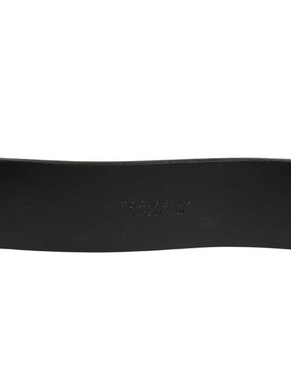 Ceinture Dolce & Gabbana marron pour homme avec boucle logo en métal doré classique