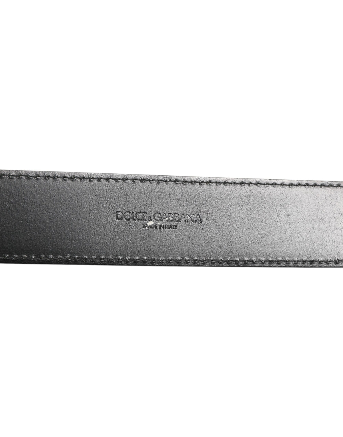 Ceinture classique en cuir noir Dolce &amp; Gabbana avec boucle en métal et logo
