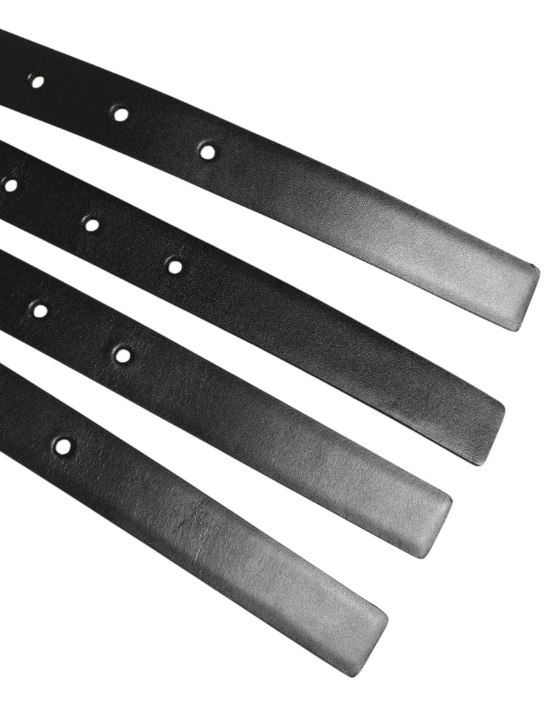 Ceinture Dolce &amp; Gabbana en cuir noir à 4 sangles et boucles métalliques multiples