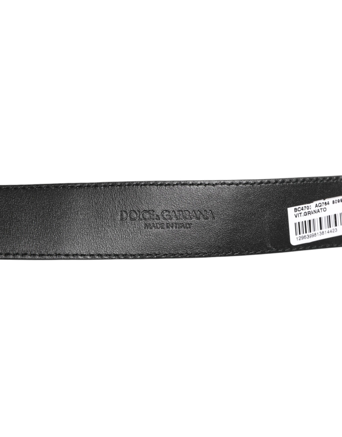Ceinture classique en cuir noir Dolce &amp; Gabbana avec boucle en métal et logo