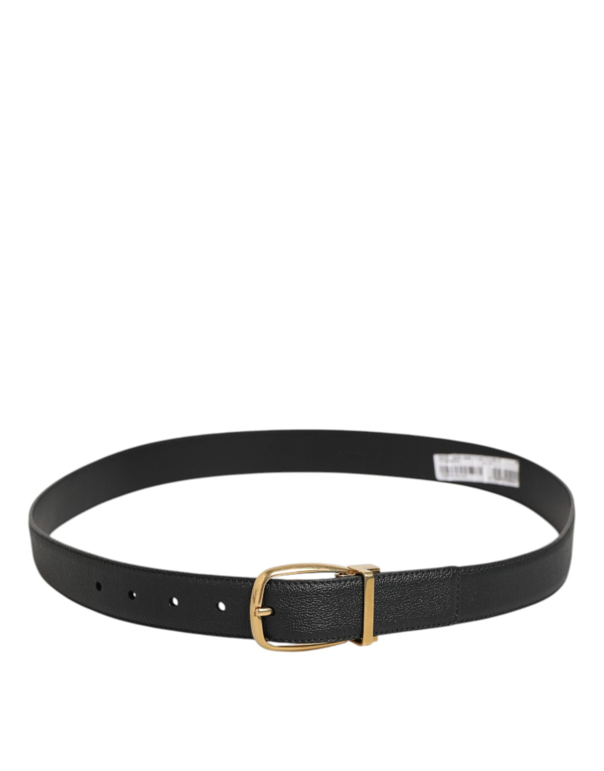 Ceinture classique en cuir noir Dolce &amp; Gabbana avec boucle en métal et logo