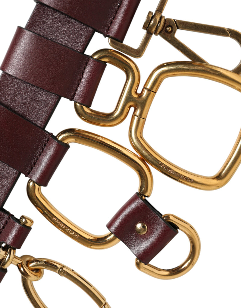 Dolce &amp; Gabbana Porte-clés marron avec boucle de ceinture