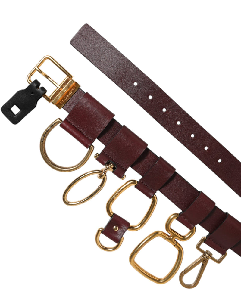 Dolce &amp; Gabbana Porte-clés marron avec boucle de ceinture