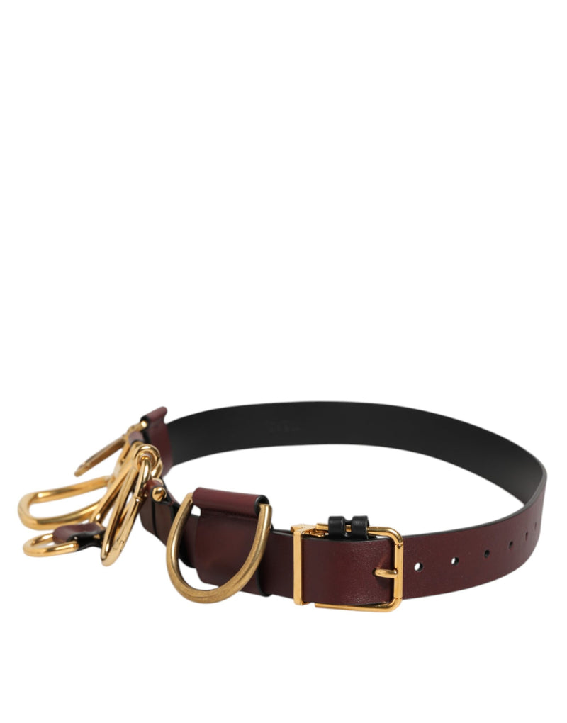 Dolce &amp; Gabbana Porte-clés marron avec boucle de ceinture