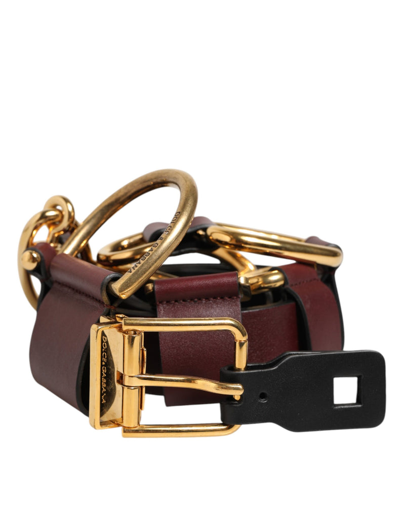 Dolce &amp; Gabbana Porte-clés marron avec boucle de ceinture