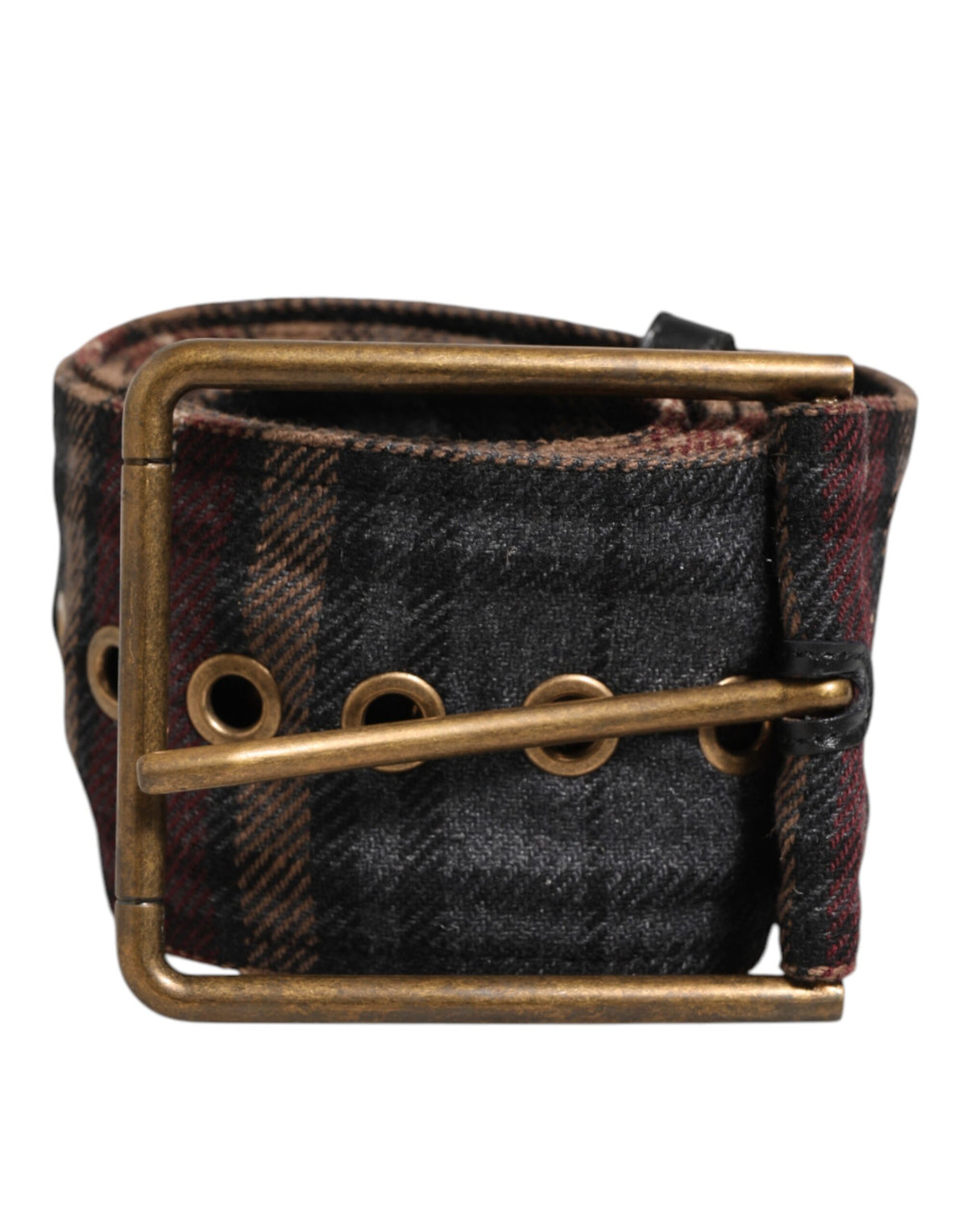 Ceinture Dolce &amp; Gabbana en tissu à carreaux avec logo et boucle en laiton