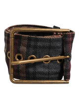 Ceinture Dolce &amp; Gabbana en tissu à carreaux avec logo et boucle en laiton