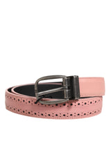 Ceinture Dolce &amp; Gabbana en cuir rose perforé avec boucle