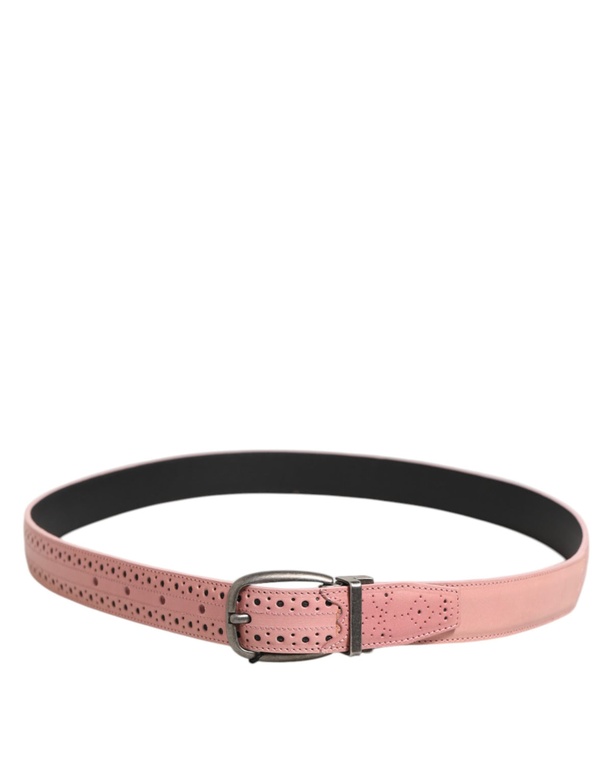 Ceinture Dolce &amp; Gabbana en cuir rose perforé avec boucle