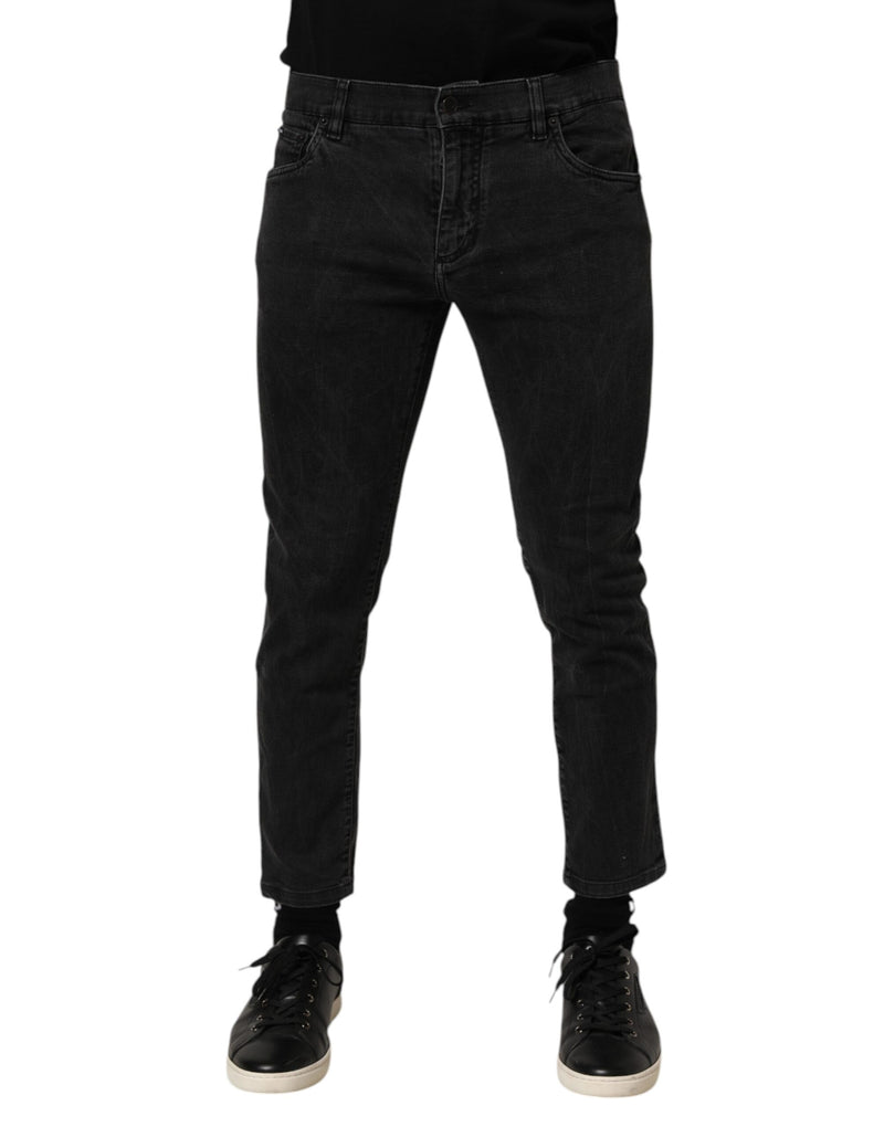 Dolce &amp; Gabbana donkergrijze spijkerbroek van stretch katoen