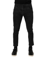 Jean-pantalon en jean extensible en coton gris foncé de Dolce &amp; Gabbana
