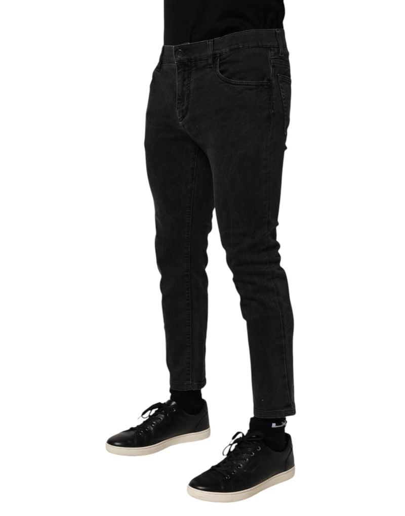 Dolce &amp; Gabbana donkergrijze spijkerbroek van stretch katoen