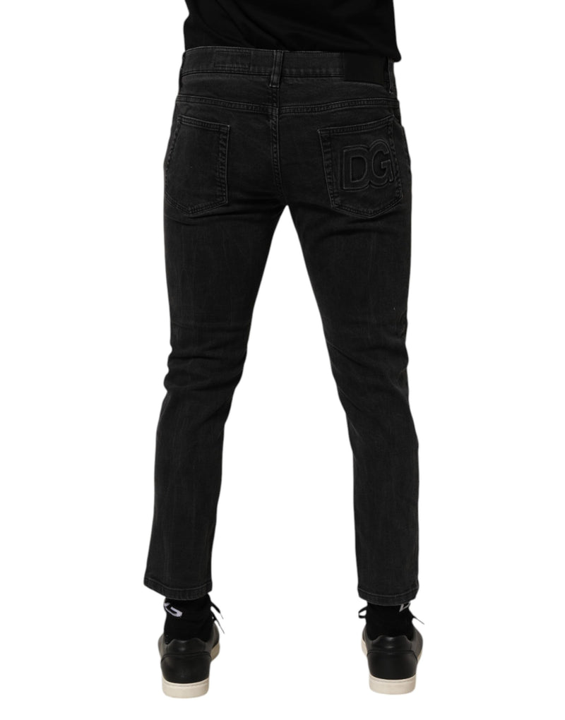 Dolce &amp; Gabbana donkergrijze spijkerbroek van stretch katoen