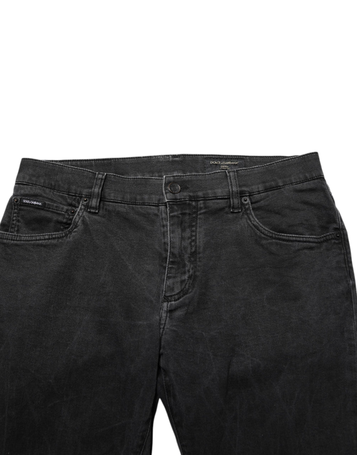 Jean-pantalon en jean extensible en coton gris foncé de Dolce &amp; Gabbana