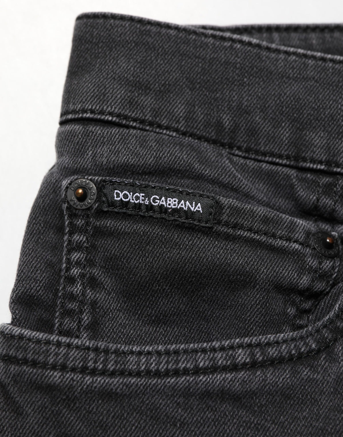 Jean-pantalon en jean extensible en coton gris foncé de Dolce &amp; Gabbana