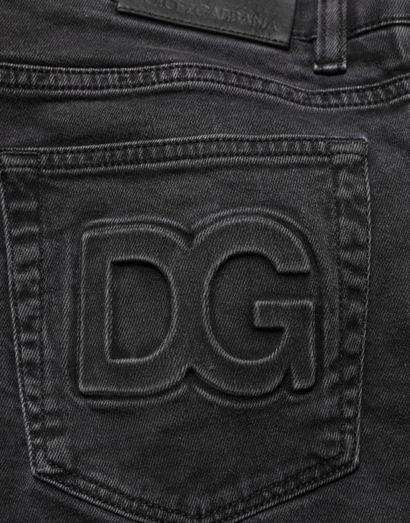 Dolce &amp; Gabbana donkergrijze spijkerbroek van stretch katoen