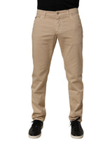 Jeans en coton beige slim pour homme de Dolce &amp; Gabbana