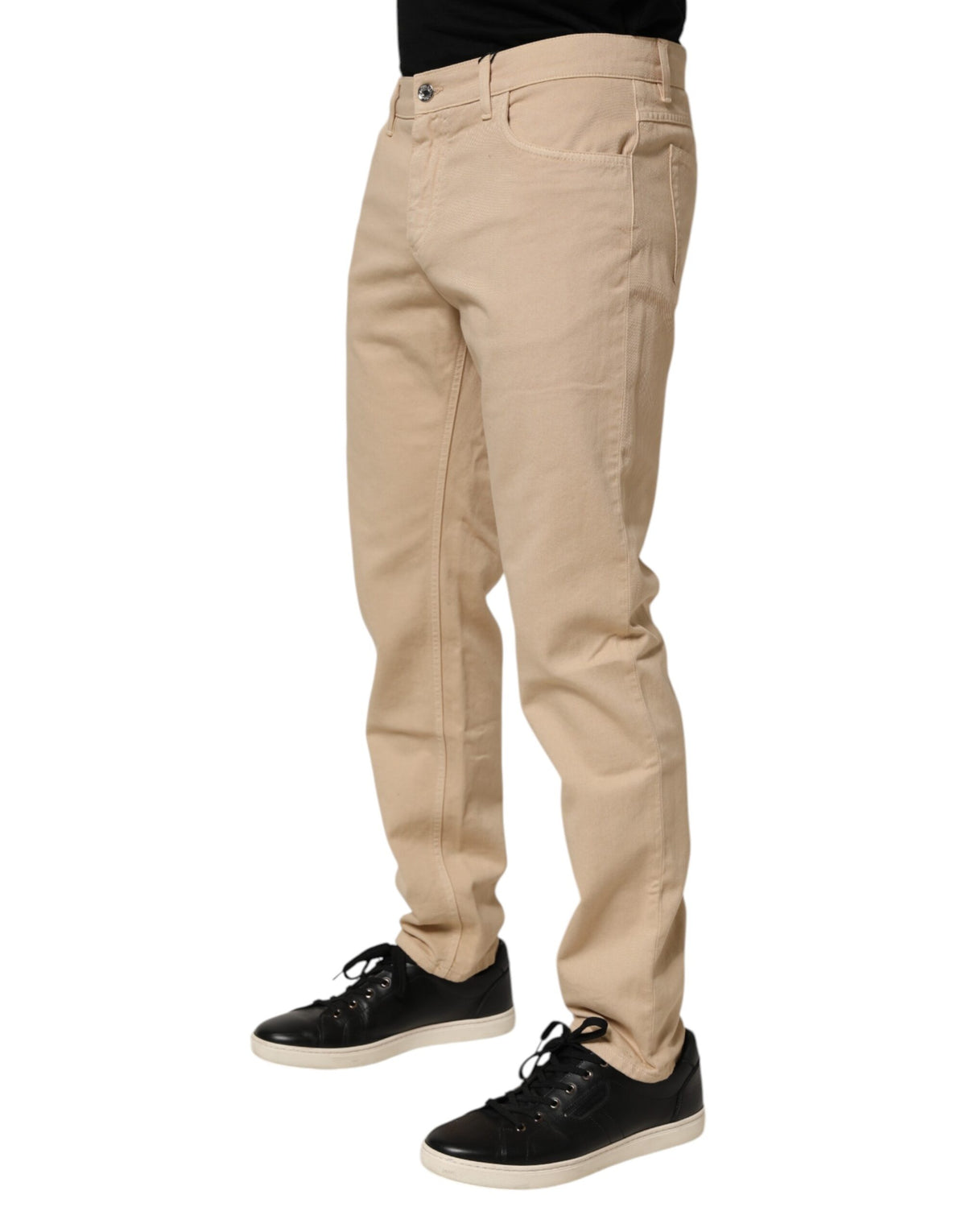Jeans en coton beige slim pour homme de Dolce &amp; Gabbana