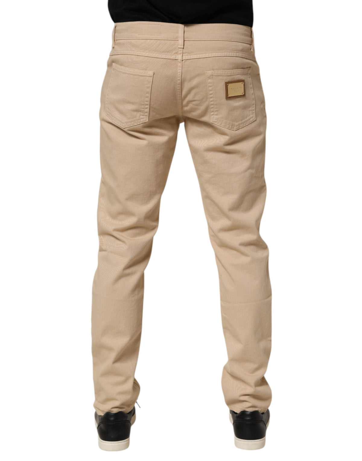 Jeans en coton beige slim pour homme de Dolce &amp; Gabbana