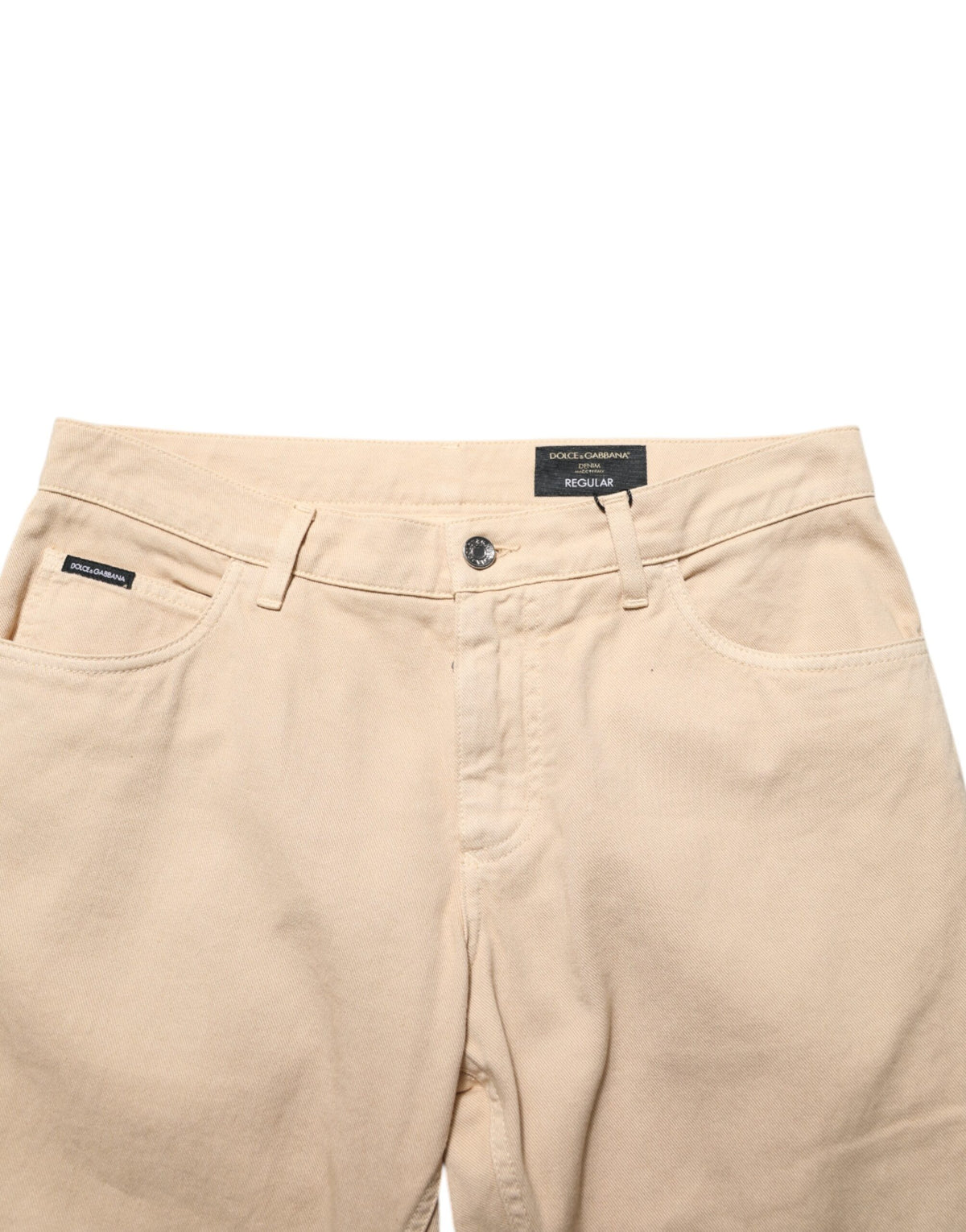Jeans en coton beige slim pour homme de Dolce &amp; Gabbana