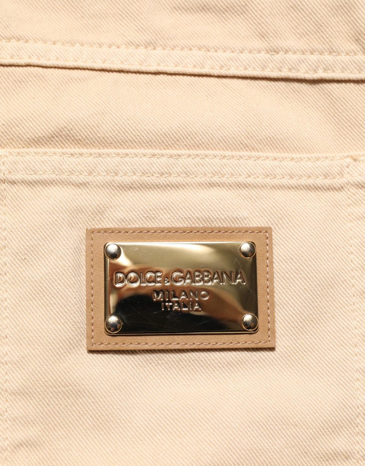 Jeans en coton beige slim pour homme de Dolce &amp; Gabbana
