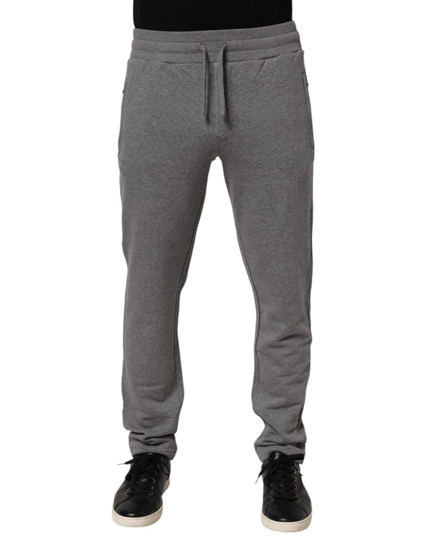 Pantalon de survêtement jogging en coton gris Dolce &amp; Gabbana