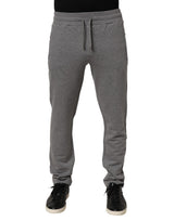 Pantalon de survêtement jogging en coton gris Dolce &amp; Gabbana