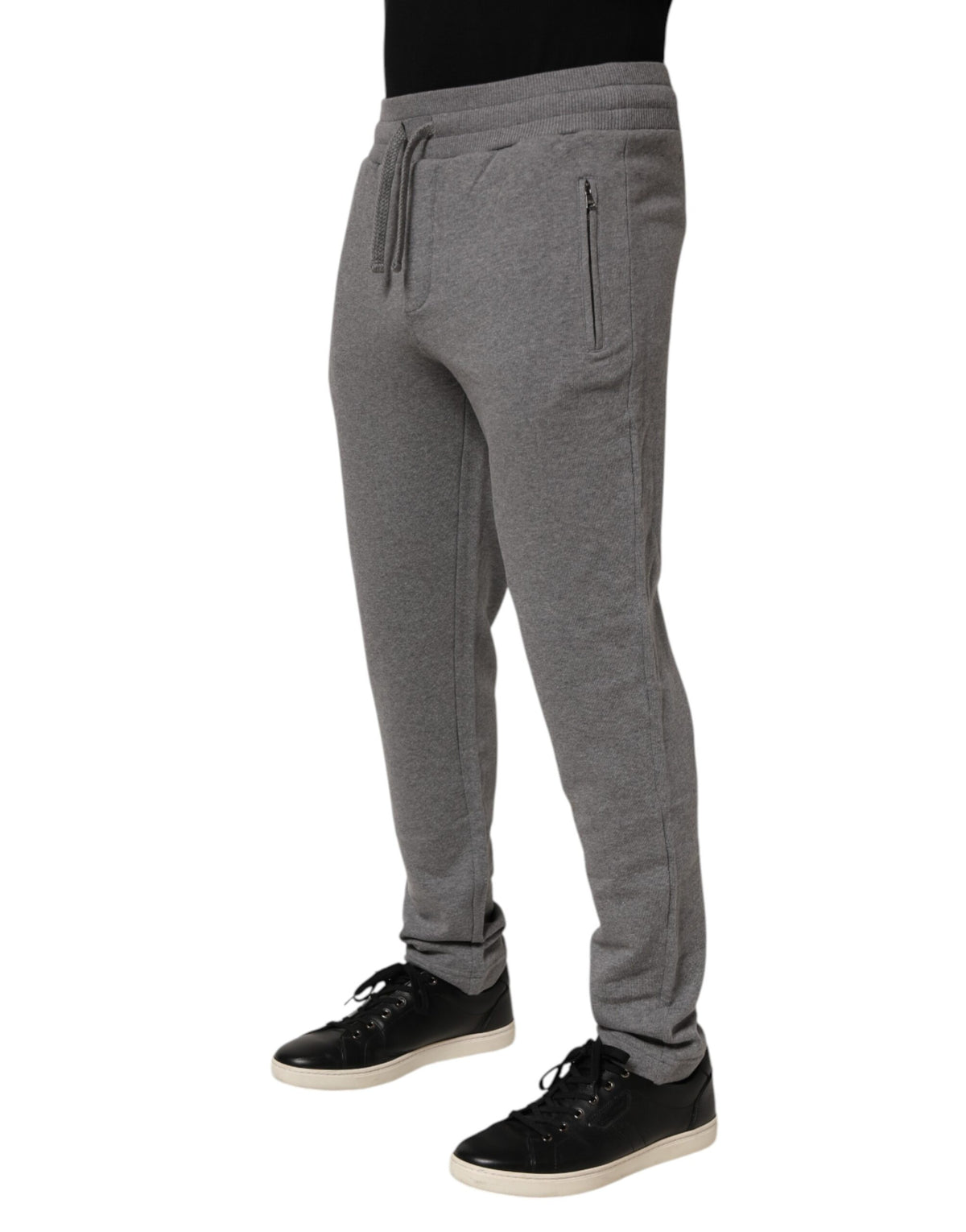 Pantalon de survêtement jogging en coton gris Dolce &amp; Gabbana