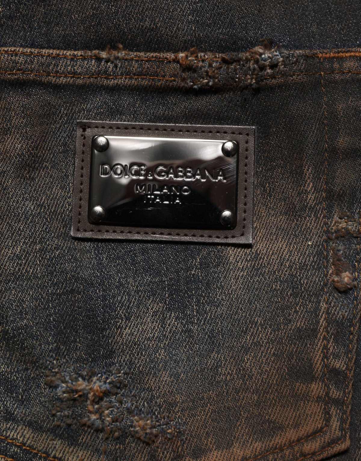 Jean skinny en coton noir délavé pour homme de Dolce &amp; Gabbana