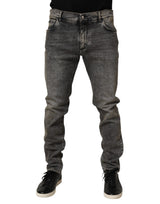 Jeans en coton stretch gris slim fit pour homme de Dolce &amp; Gabbana
