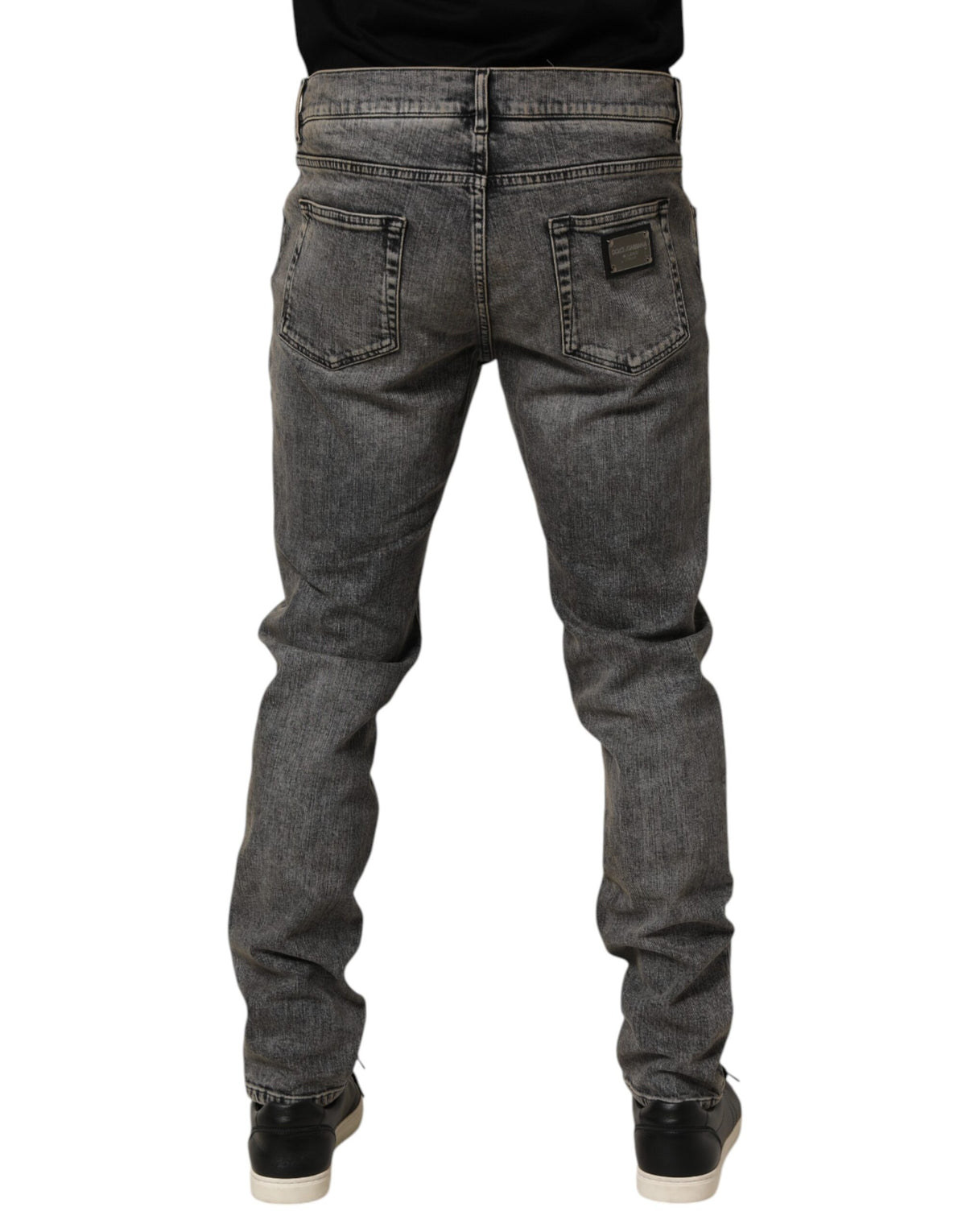 Jeans en coton stretch gris slim fit pour homme de Dolce &amp; Gabbana