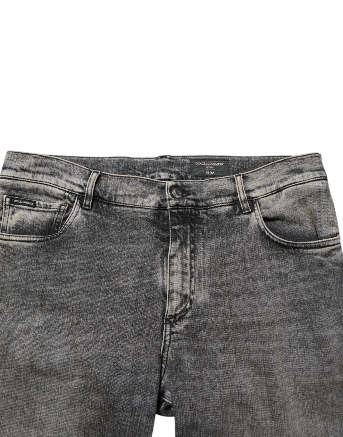Jeans en coton stretch gris slim fit pour homme de Dolce &amp; Gabbana