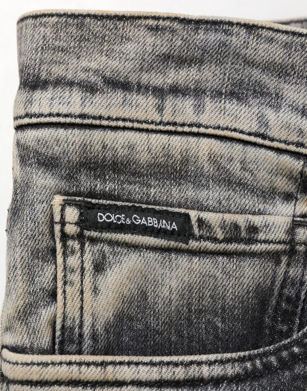 Jeans en coton stretch gris slim fit pour homme de Dolce &amp; Gabbana