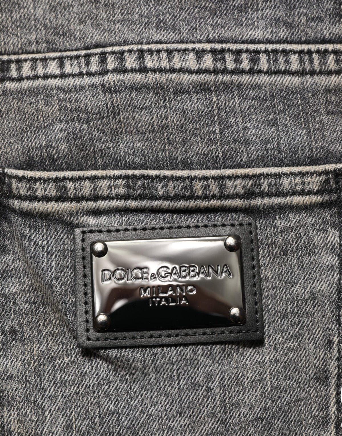 Jeans en coton stretch gris slim fit pour homme de Dolce &amp; Gabbana