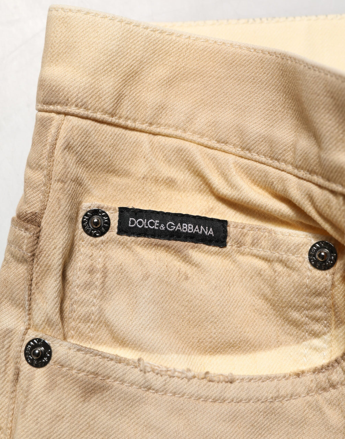 Jean en coton beige usé et ample pour homme de Dolce &amp; Gabbana