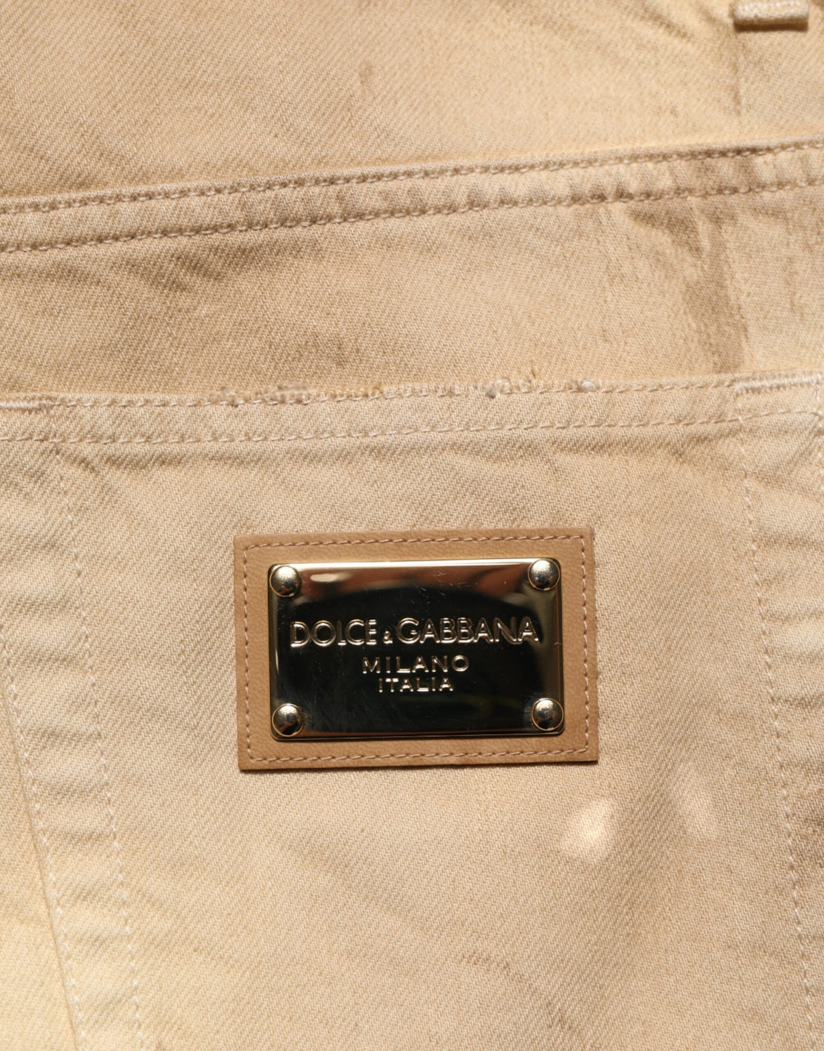 Jean en coton beige usé et ample pour homme de Dolce &amp; Gabbana