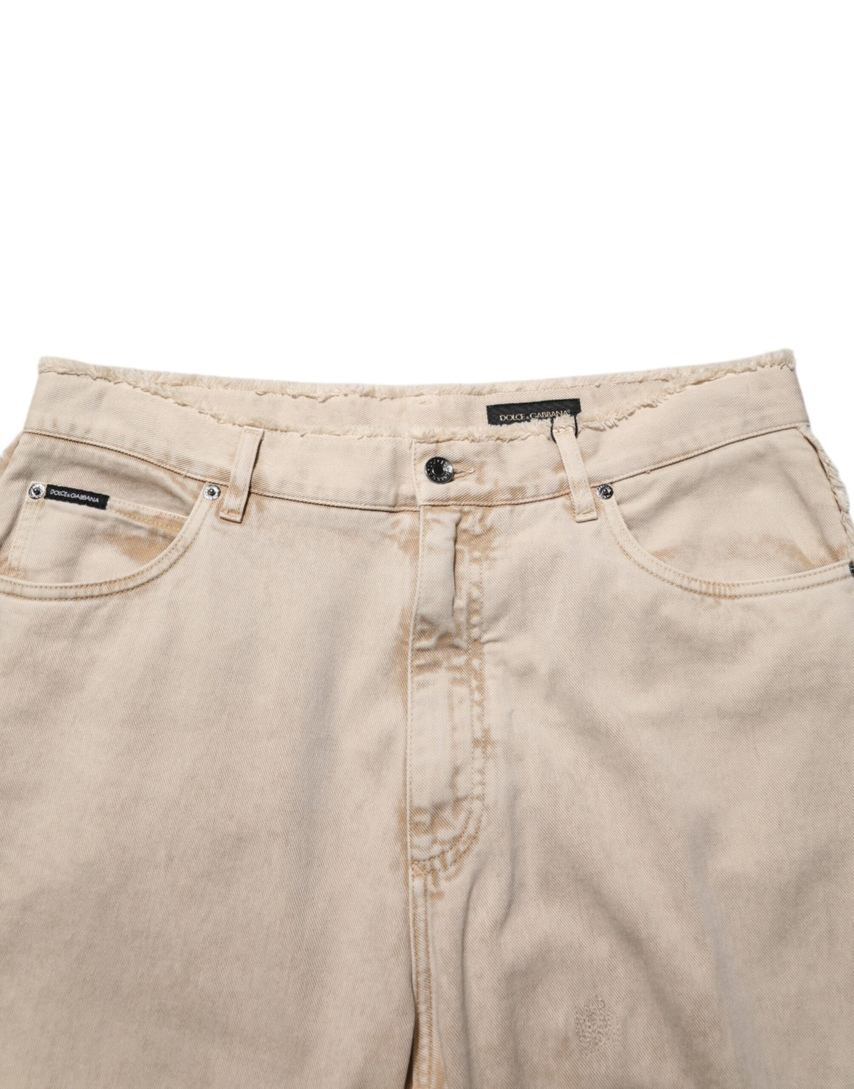 Jean droit en coton beige Dolce &amp; Gabbana