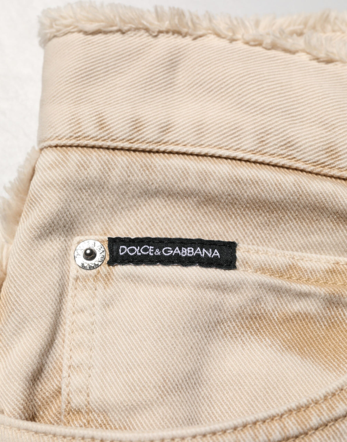 Jean droit en coton beige Dolce &amp; Gabbana