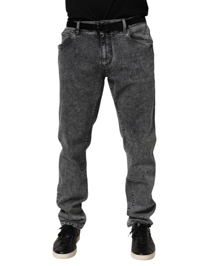 Jean en jean slim fit en coton gris de Dolce &amp; Gabbana
