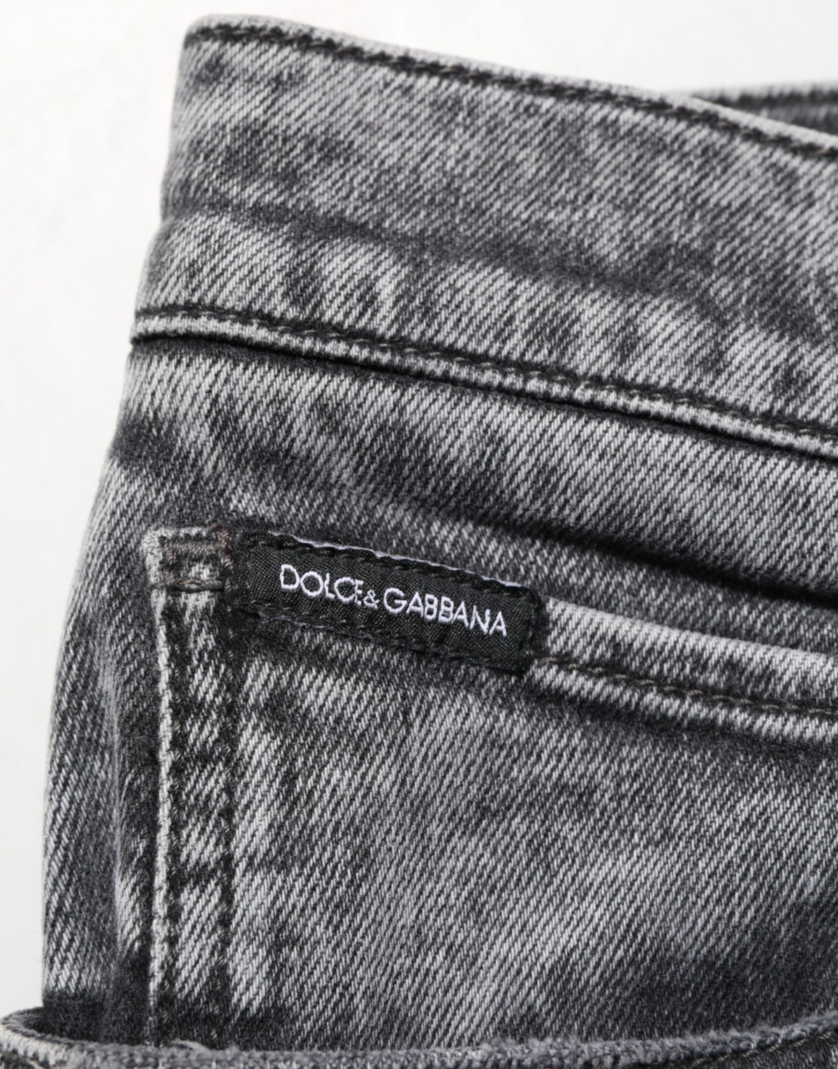 Jean en jean slim fit en coton gris de Dolce &amp; Gabbana