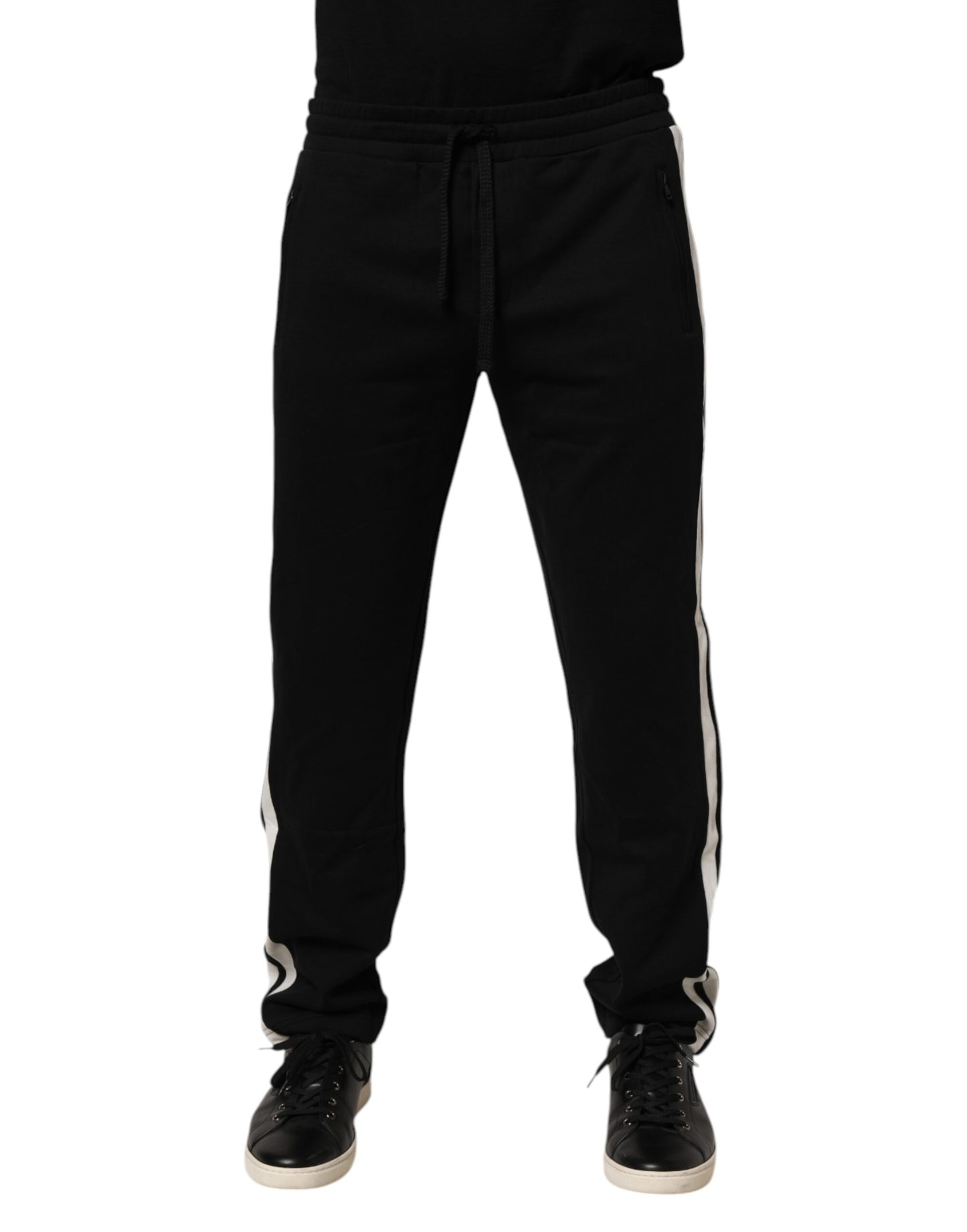 Pantalon de jogging en coton noir Dolce &amp; Gabbana
