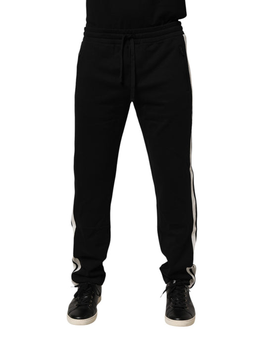 Pantalon de jogging en coton noir Dolce &amp; Gabbana