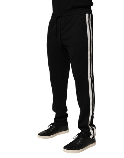 Pantalon de jogging en coton noir Dolce &amp; Gabbana