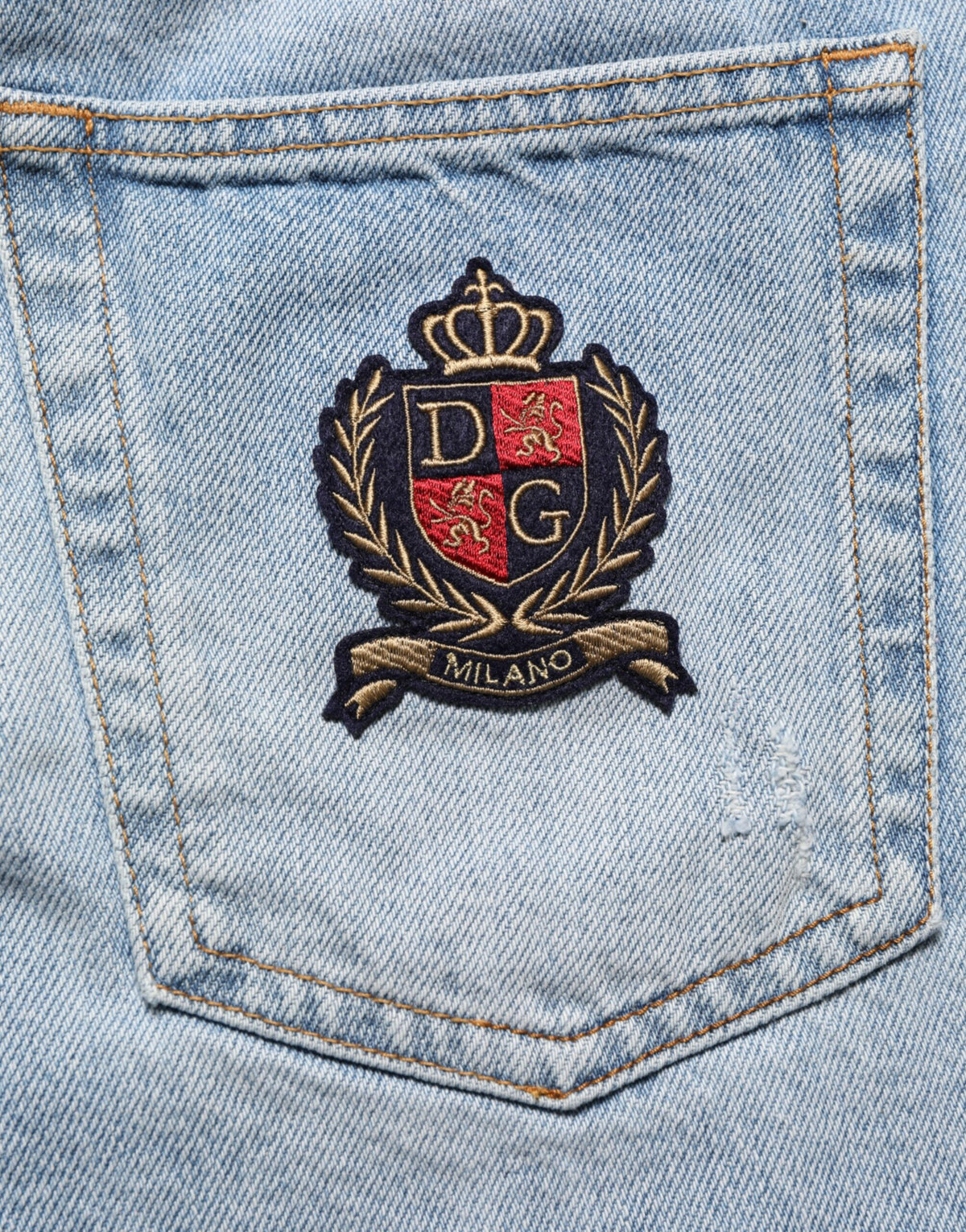 Shorts en jean délavé bleu en coton de Dolce &amp; Gabbana