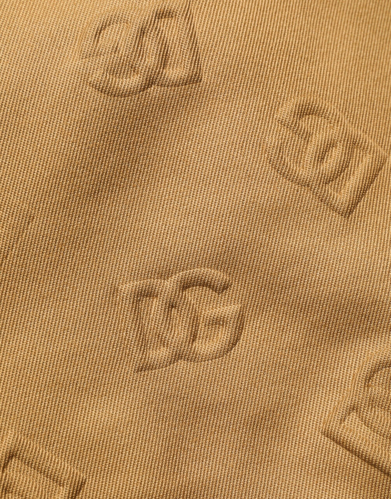 Short cargo Bermuda en coton extensible brun avec logo Dolce &amp; Gabbana