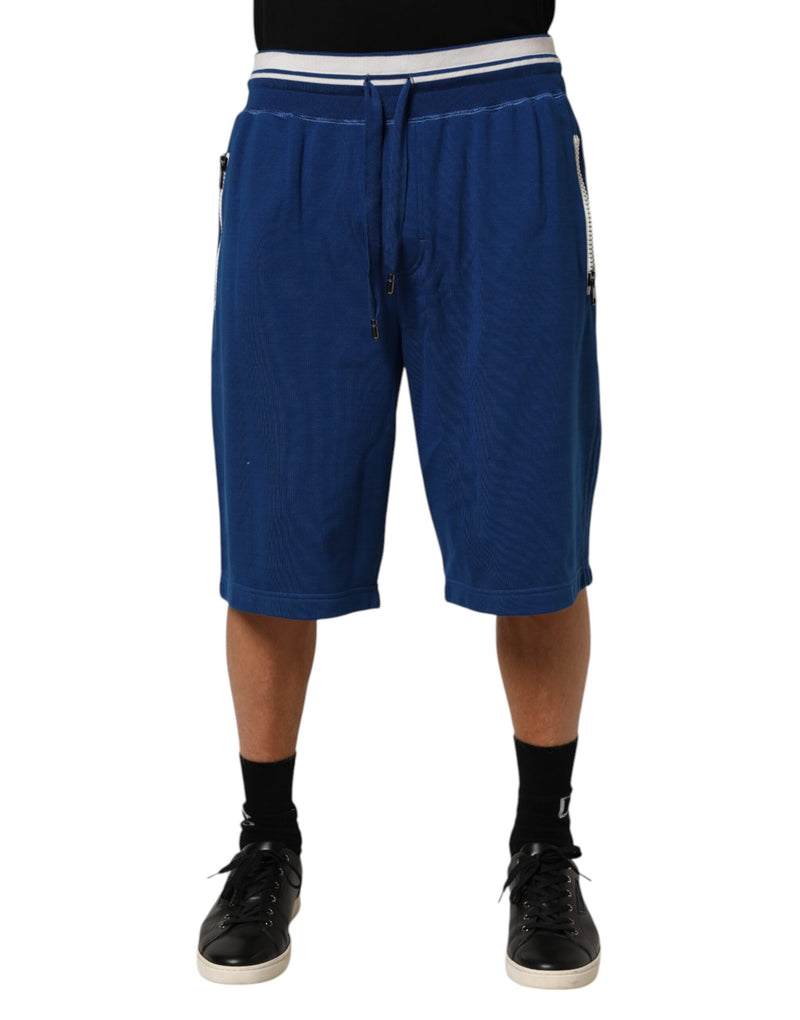 Dolce & Gabbana Blauwe Bermuda Sweatpants Shorts van Katoenmix