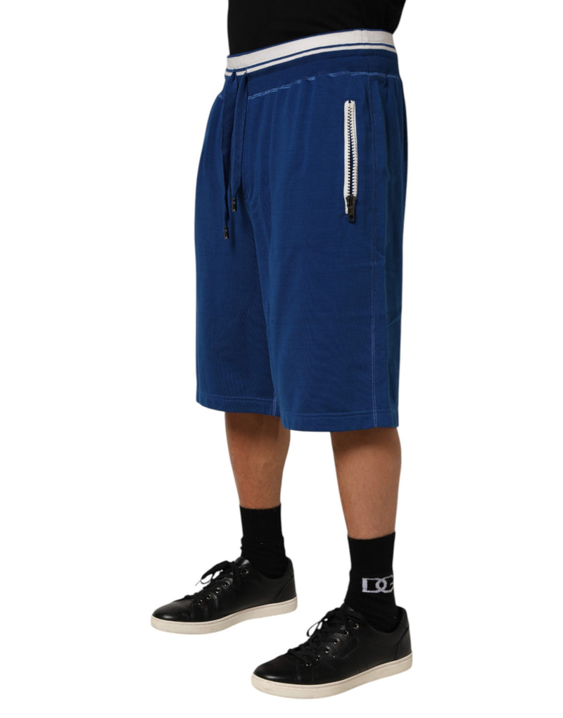 Dolce & Gabbana Blauwe Bermuda Sweatpants Shorts van Katoenmix