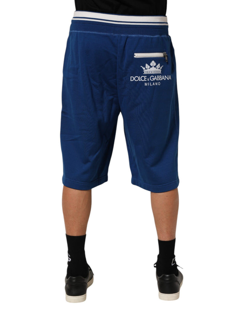 Dolce & Gabbana Blauwe Bermuda Sweatpants Shorts van Katoenmix