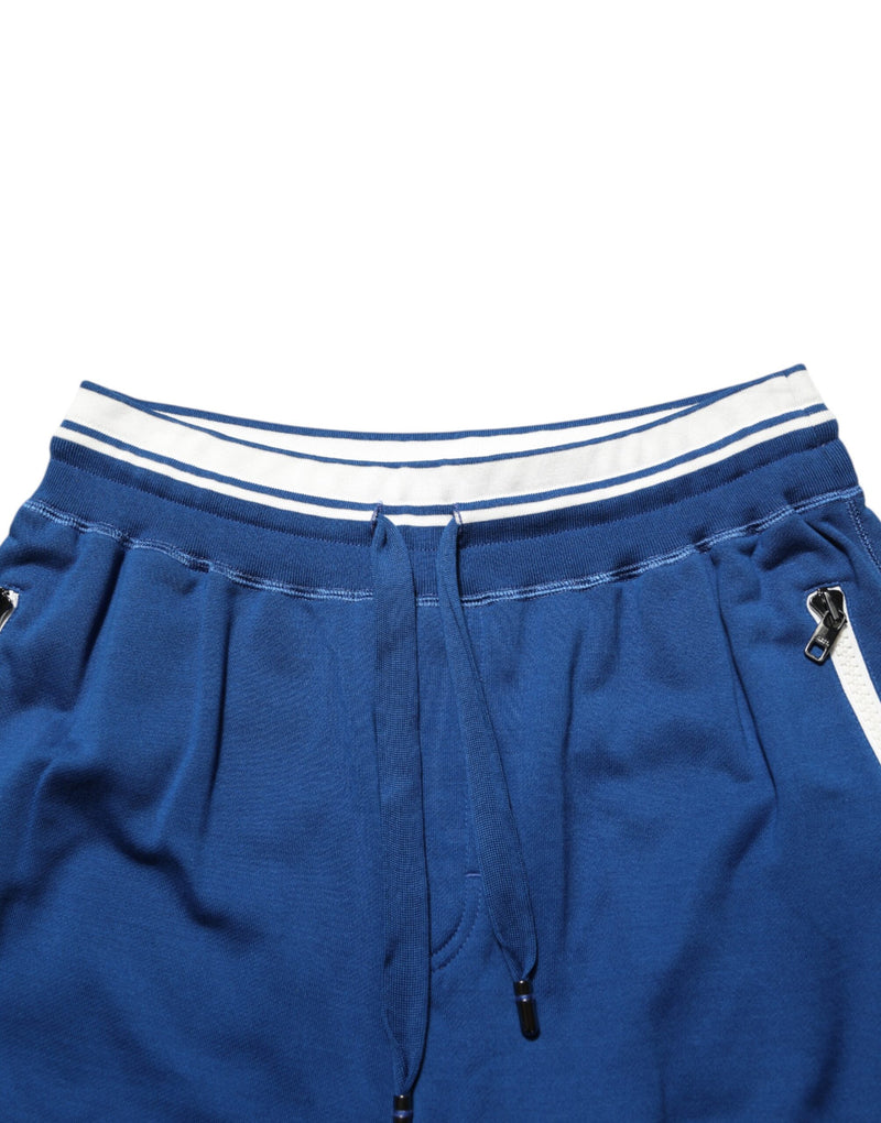 Dolce & Gabbana Blauwe Bermuda Sweatpants Shorts van Katoenmix